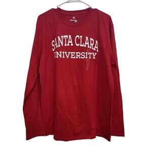 NEW SCU SANTA CLARA UNIVERSITY LONG SLEEVE RED T-SHIRT - L